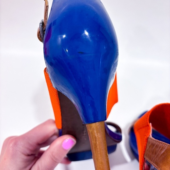 UNITED NUDE Orange & Blue Heeled Sandals – Contemporary Designer | Size 37 * - Picture 8 of 11